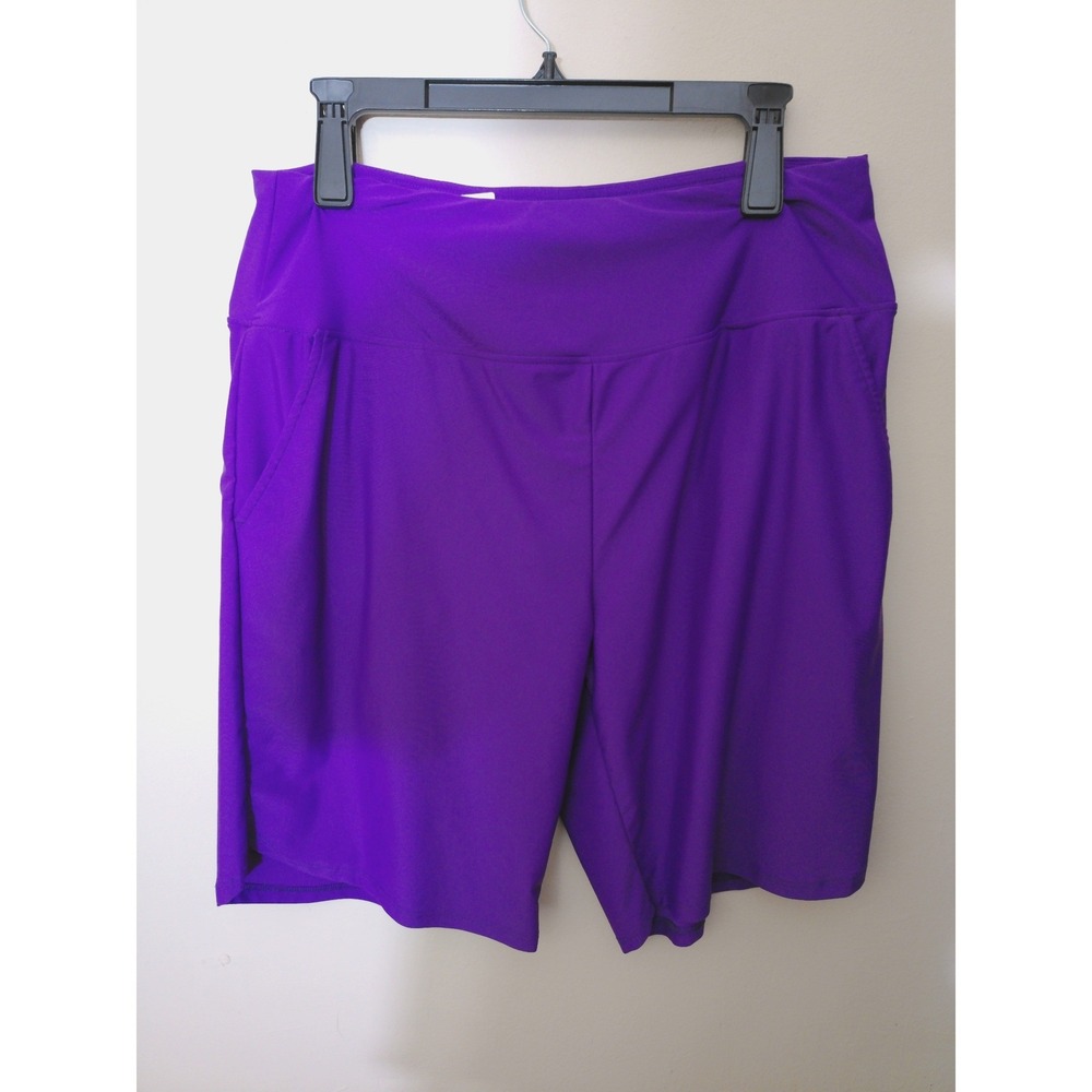 Gradual Active Shorts Women XL Purple High Waist Pockets Athletic Yoga Sporty